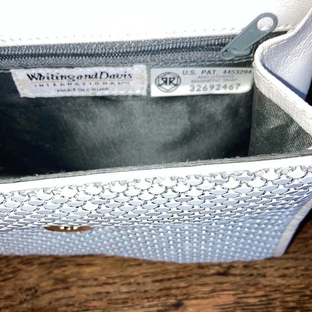 WHITING and DAVIS INT’L wh. enamel pieced metal clutch or shoulder bag $59 - Picture 7 of 12